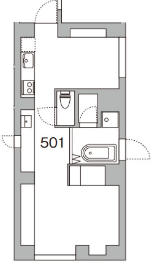 【新築】天神町place 5階 1Rの間取り