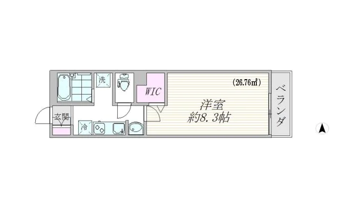 フェリーチェ東大前 3階 1Kの間取り