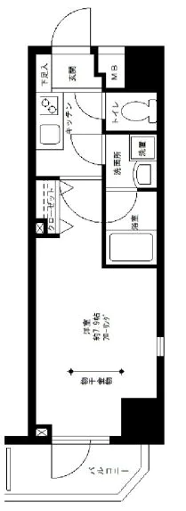 プライムアーバン白山 8階 1Kの間取り