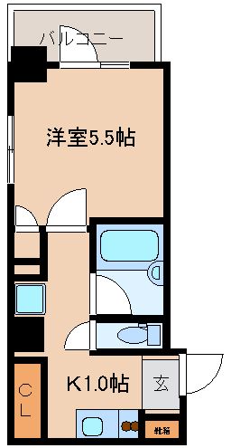 レジディア文京湯島Ⅱ 11階 1Kの間取り