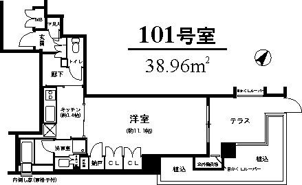 グランスイート文京千石 1階 1Kの間取り