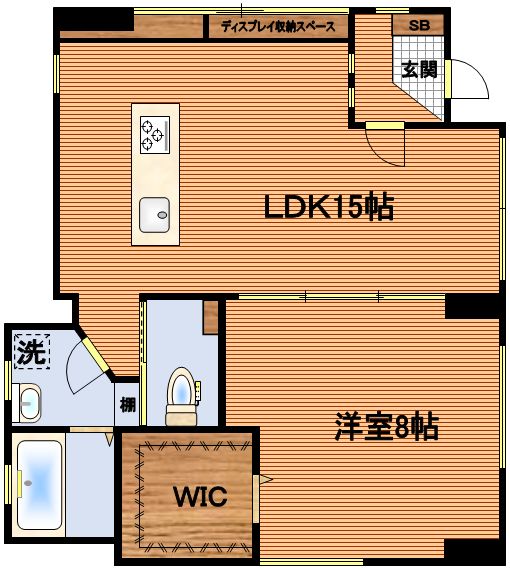 アクイユ文京 1階 1LDKの間取り