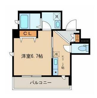 【築浅】ボヌールヤマキチⅢ 3階 1Kの間取り