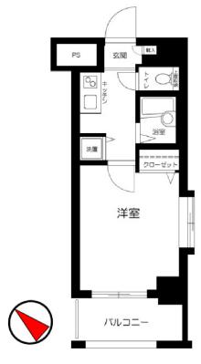 スカイコート本郷東大前第３ 2階 1Kの間取り