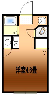 鶴巻町松下ビル 3階 1Rの間取り
