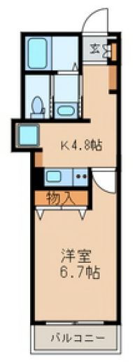 【築浅】ゲラーデ目白台 3階 1Kの間取り