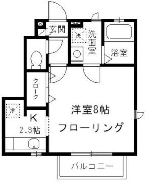 ヒュッテ小日向 1階 1Kの間取り