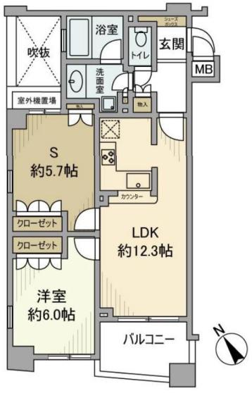 プラネ小石川播磨坂 2階 1LDKの間取り