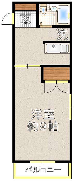 パークヴィラ木村 3階 1Rの間取り