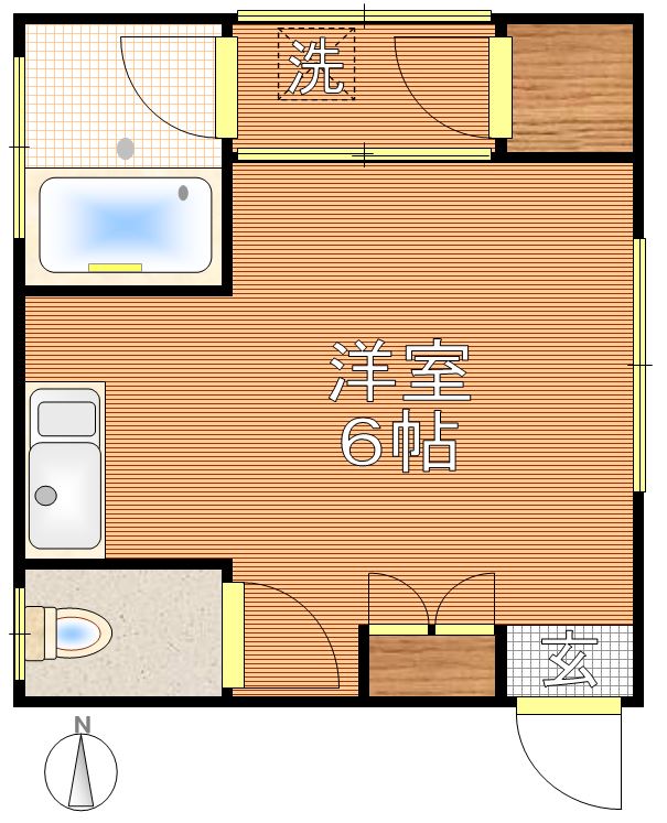 大田ビル 3階 1Rの間取り