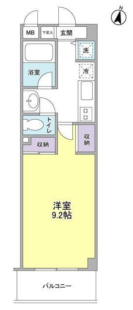 ビタ　フェリーチェ 2階 1Kの間取り