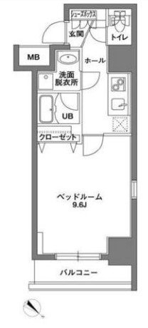 KDX岩本町レジデンス 13階 1Kの間取り