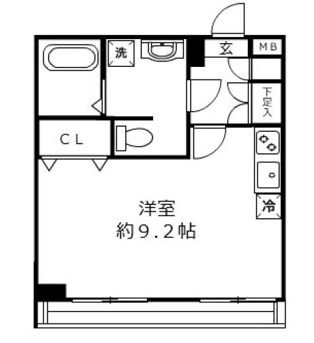 セントパレス西片 3階 1Rの間取り