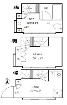 パティオ・デ本郷 4階 1Kの間取り