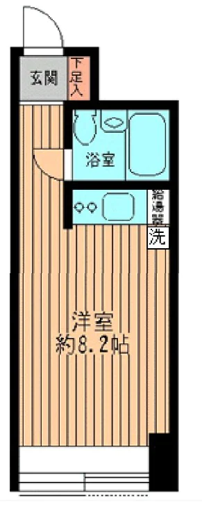 ビューテラス向丘 5階 1Rの間取り