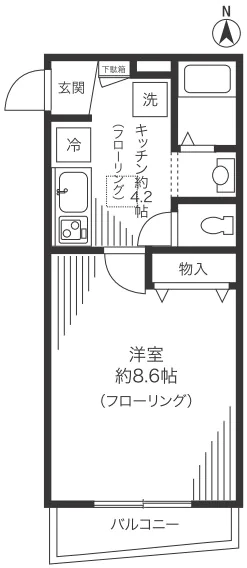 リグレーコート文京 1階 1Kの間取り