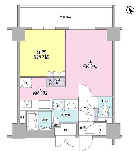 コンフォリア春日富坂 11階 1LDKの間取り