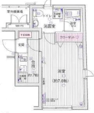 ユナイテッドグロー文京白山 2階 1Kの間取り