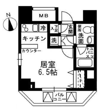 ＫＤＸレジデンス文京湯島 8階 1Kの間取り
