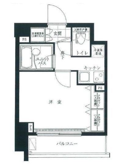 ルーブル小石川弐番館 4階 1Kの間取り