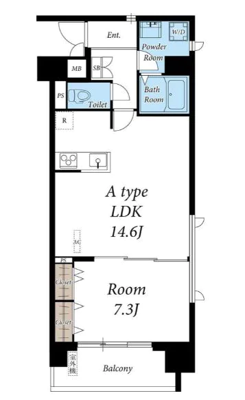 リブリ・グラン関口 2階 1LDKの間取り