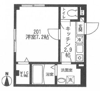 フェーヴ西片 2階 1Kの間取り