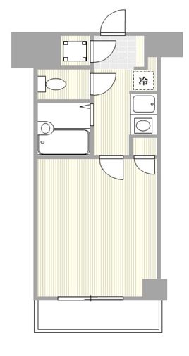 ラグーンシティ文京小石川 1階 1Kの間取り