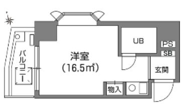 コア伝通院アネックス 4階 1Rの間取り