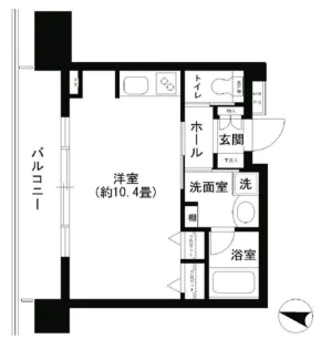 クリオ文京小石川 2階 1Rの間取り
