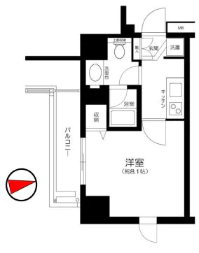 ファミール御茶ノ水アンシェール 4階 1Kの間取り