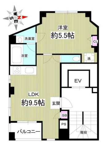 スワンレイク本郷 10階 1DKの間取り