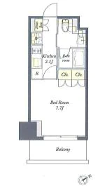 【築浅】PrimeMaison湯島(プライムメゾン湯島) 4階 1Kの間取り