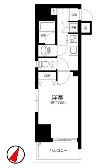 トーカン湯島キャステール 10階 1Kの間取り
