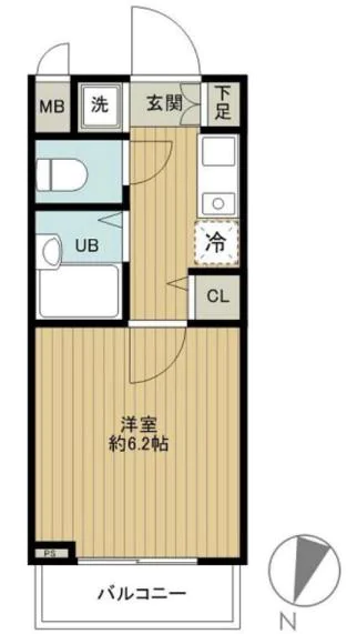 菱和パレス護国寺 7階 1Kの間取り
