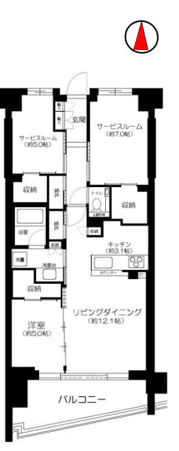 【築浅】シティテラス文京小石川 3階 1SLDKの間取り