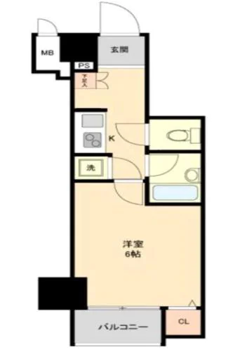 ステージファースト本駒込Ⅱ 4階 1Kの間取り