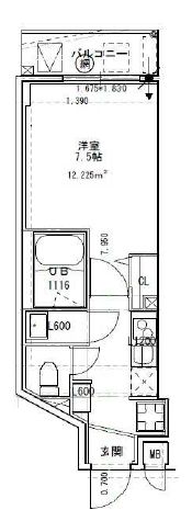 S-RESIDENCE文京小石川 3階 1Kの間取り