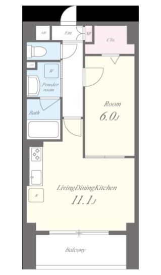 福信館 3階 1LDKの間取り