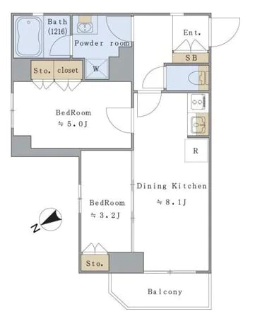 Ｂｒｉｌｌｉａ　ｉｓｔ　文京茗荷谷（ブリリアイスト文京茗荷谷） 4階 2DKの間取り