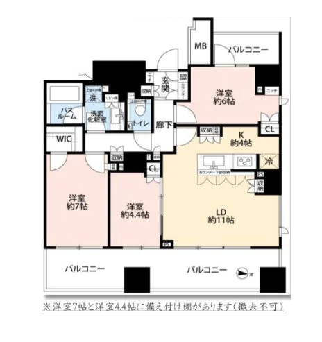 【分譲賃貸】アトラス本郷三丁目 8階 1LDKの間取り