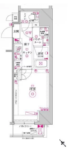 セジョリ駒込 5階 1Kの間取り