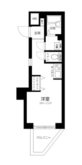 シンシア千駄木 3階 1Rの間取り