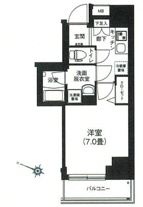 アイルプレミアム本駒込 8階 1Kの間取り