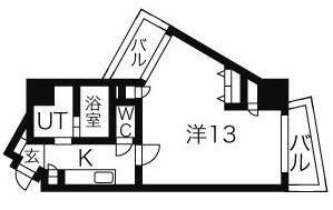 コルニーチェ小石川 4階 1Kの間取り