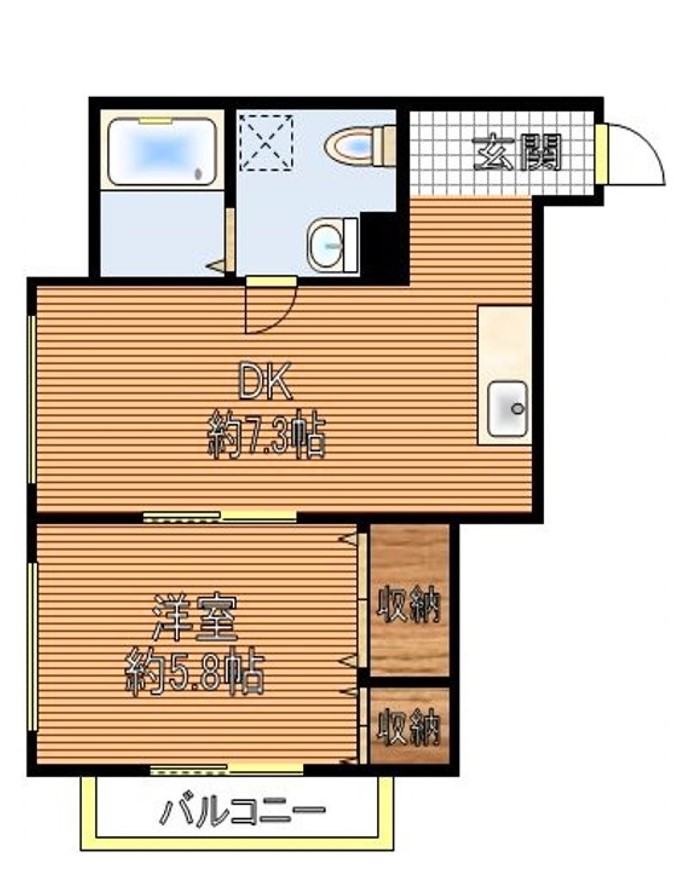 高久ビル 4階 1DKの間取り