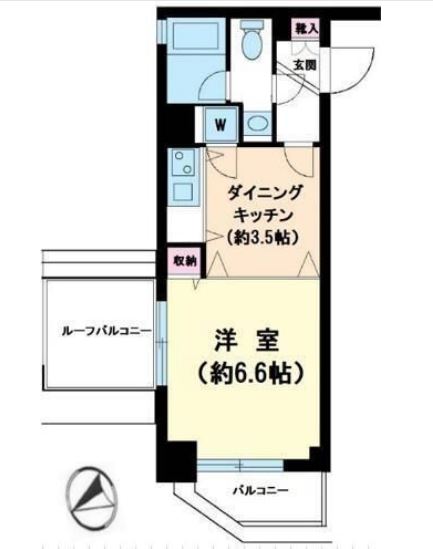 パレステュディオ小石川後楽園 4階 1DKの間取り