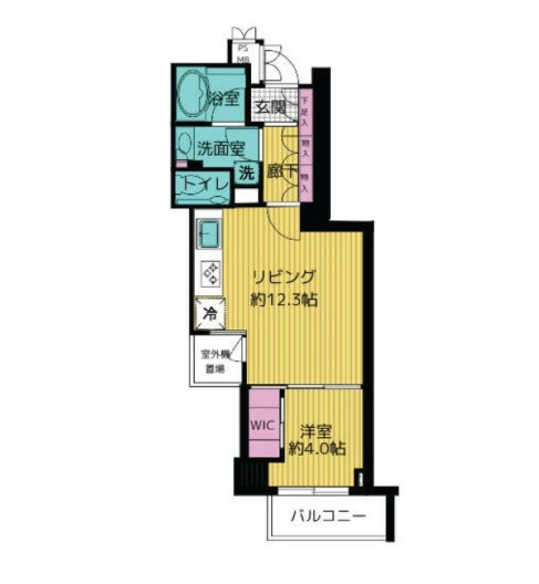 パークコート本郷真砂 1階 1LDKの間取り