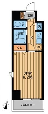 プライムアーバン本郷壱岐坂 6階 1Kの間取り