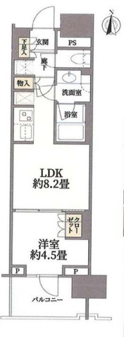 クレヴィア小石川後楽園 12階 1LDKの間取り