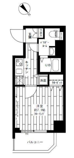 ステージグランデ茗荷谷 9階 1Kの間取り